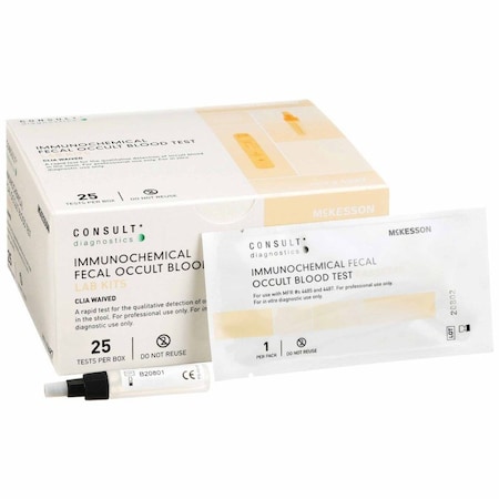 Consult Cancer Screening Test Kit Fecal Occult Blood Test iFOB or FIT 25 Tests CLIA Waived, 25PK 4487